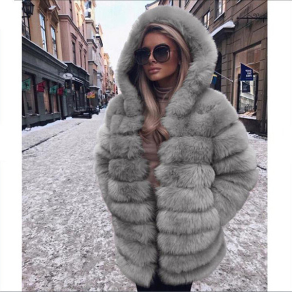 NOU Palton elegant de puf pentru femei, cu glugă, în cinci culori