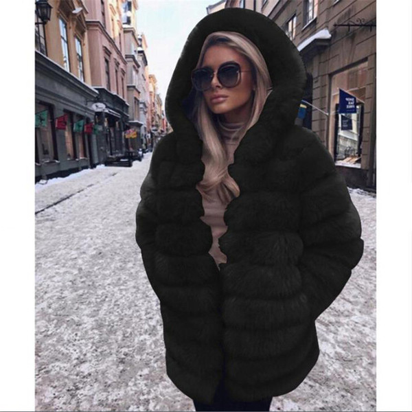 NOU Palton elegant de puf pentru femei, cu glugă, în cinci culori