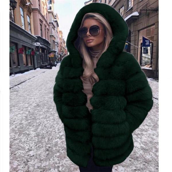 NOU Palton elegant de puf pentru femei, cu glugă, în cinci culori