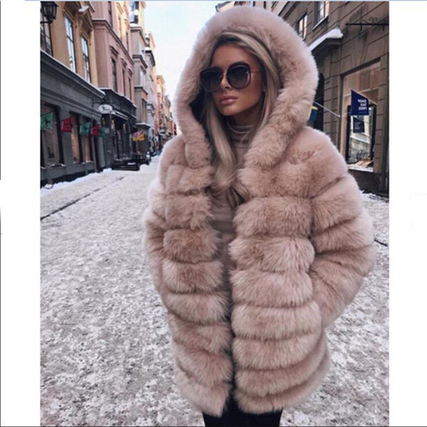 NOU Palton elegant de puf pentru femei, cu glugă, în cinci culori