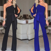 Salopeta de dama eleganta model lat cu o maneca in negru si albastru