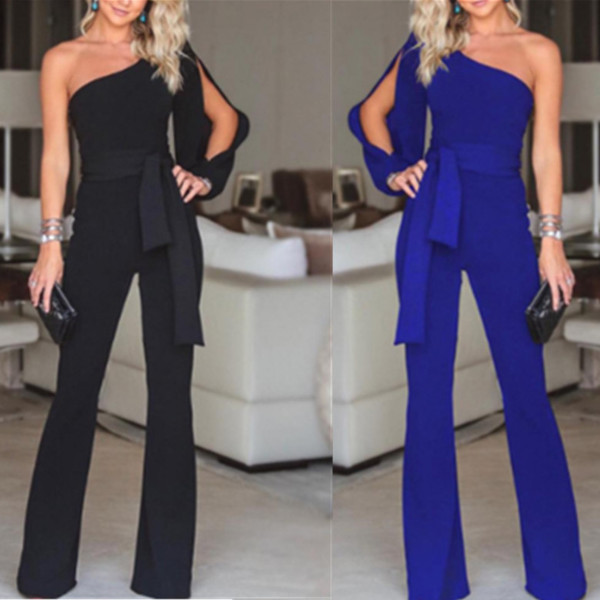 Salopeta de dama eleganta model lat cu o maneca in negru si albastru