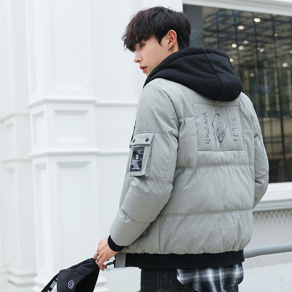 Модерно мъжко яке за есента и зимата в червен, черен и сив цвят