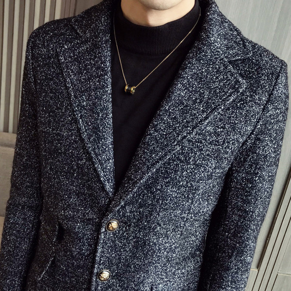 Stílusos férfi vastag kabát szürke színben