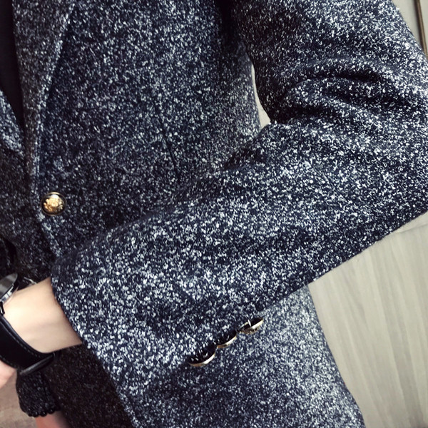 Stílusos férfi vastag kabát szürke színben