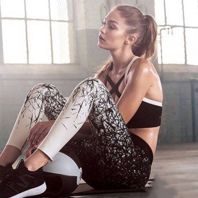 Női sport leggings két színben, magas derékkal