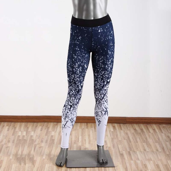 Női sport leggings két színben, magas derékkal
