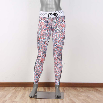 Színes női leggings nyakkendővel és oldalsó szegéllyel