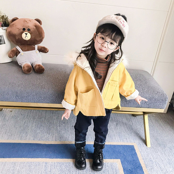 Gyerek modern rövid kabát pehellyel lányoknak