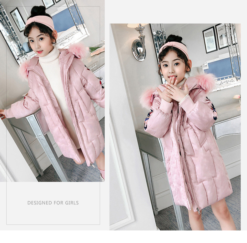 Modern gyermek hosszú kabát rátéttel, két színben