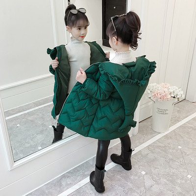 Stílusos gyerek hosszú kabát kapucnival több színben