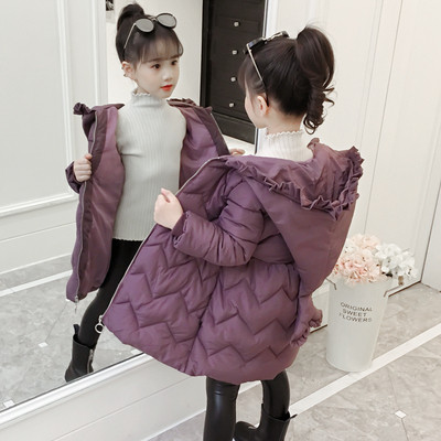 Stílusos gyerek hosszú kabát kapucnival több színben