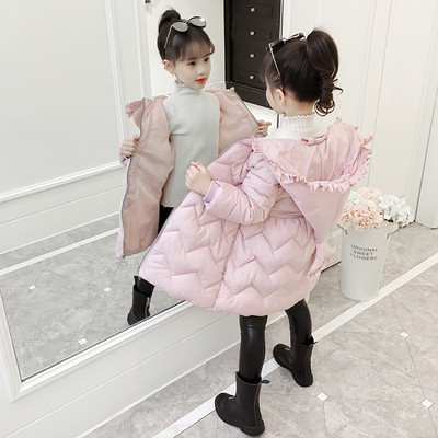 Stílusos gyerek hosszú kabát kapucnival több színben