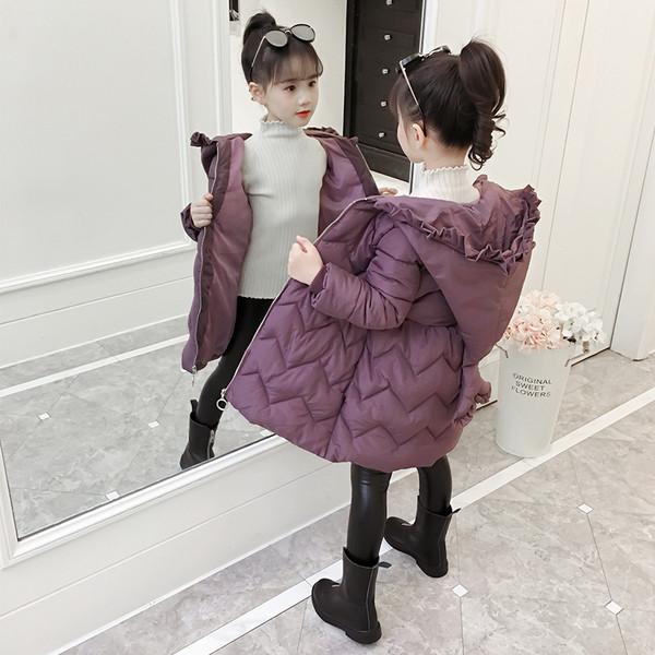 Stílusos gyerek hosszú kabát kapucnival több színben