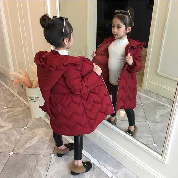 Stílusos gyerek hosszú kabát kapucnival több színben