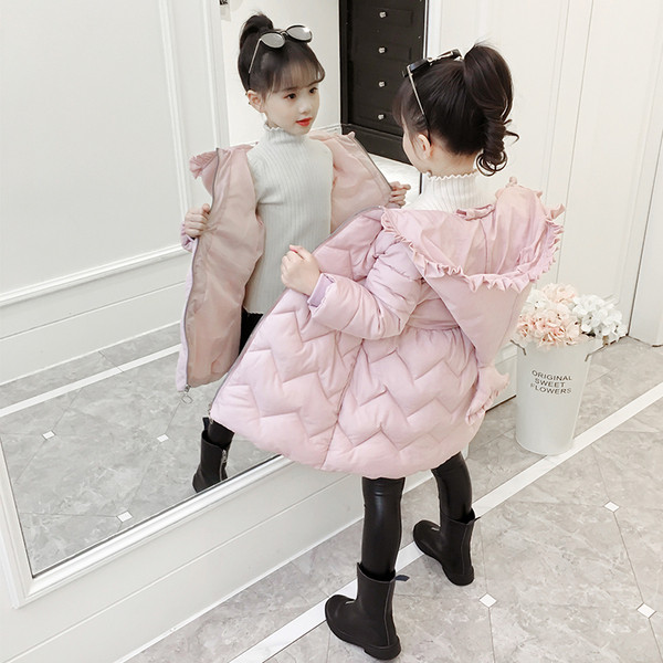 Stílusos gyerek hosszú kabát kapucnival több színben