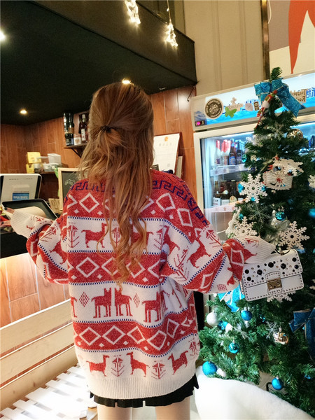 Női karácsonyi pulóver két színben