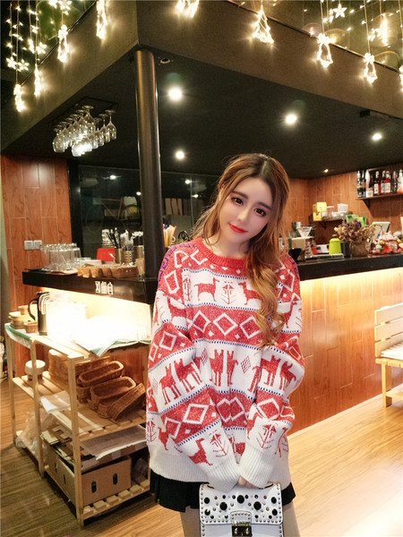 Női karácsonyi pulóver két színben