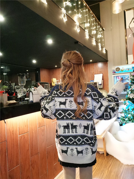 Női karácsonyi pulóver két színben