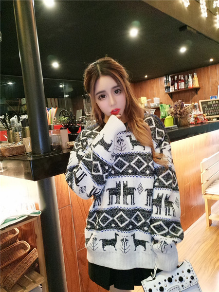 Női karácsonyi pulóver két színben