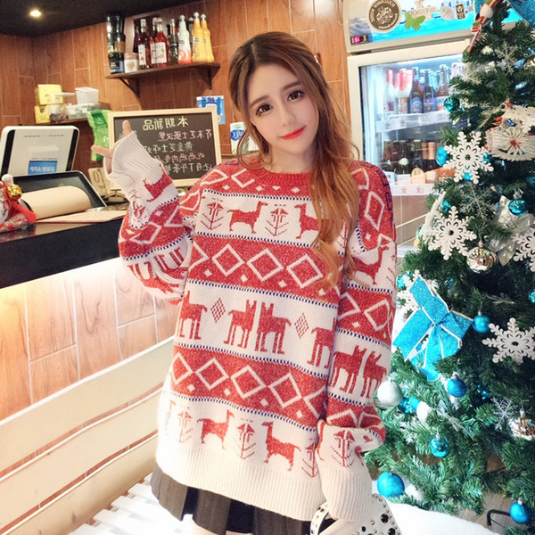 Női karácsonyi pulóver két színben