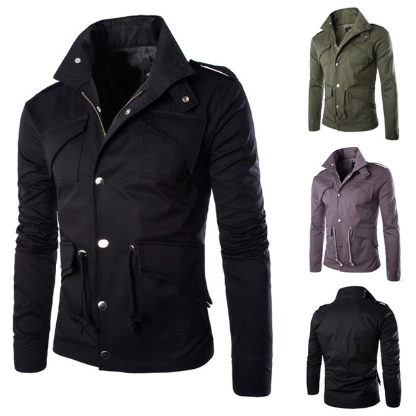 Sima férfi kabát négy színben fűzős