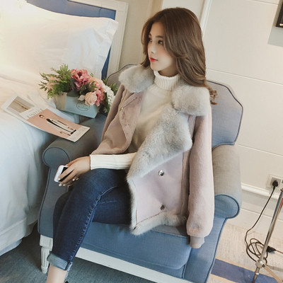 Palton scurt de dama cu captuseala moale in doua culori