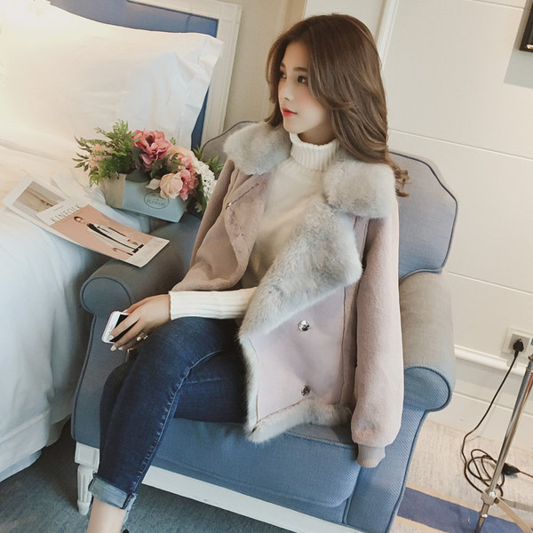 Palton scurt de dama cu captuseala moale in doua culori