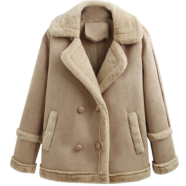 Palton scurt de dama modern cu guler in forma de V si buzunare in doua culori