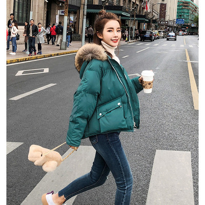 Női alkalmi téli kabát rövid modell, kapucnival, három színben