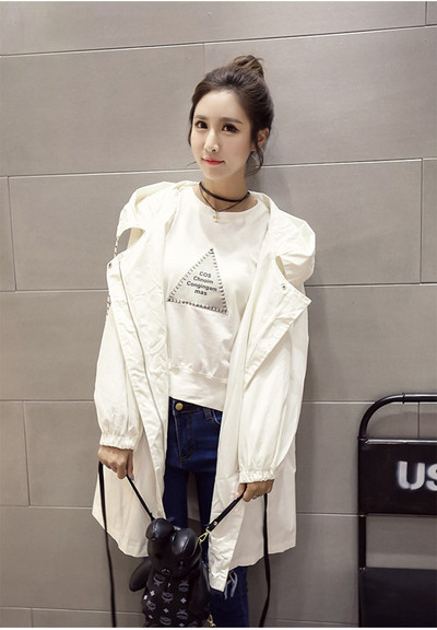 Női alkalmi kabát színes felirattal, kapucnival több színben