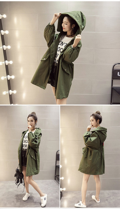 Női alkalmi kabát színes felirattal, kapucnival több színben