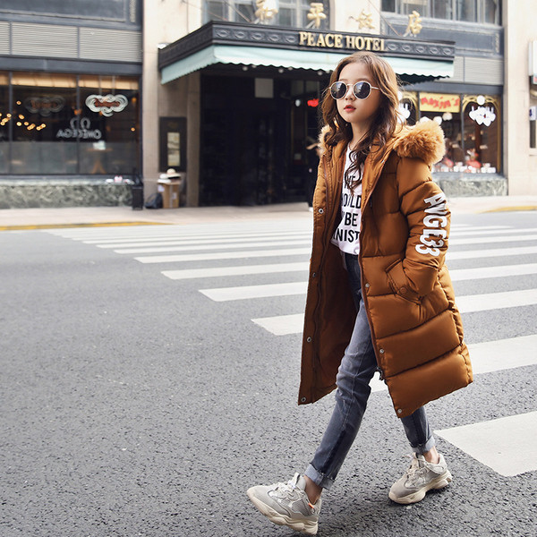 Geaca lunga moderna pentru fete pentru copii in doua culori