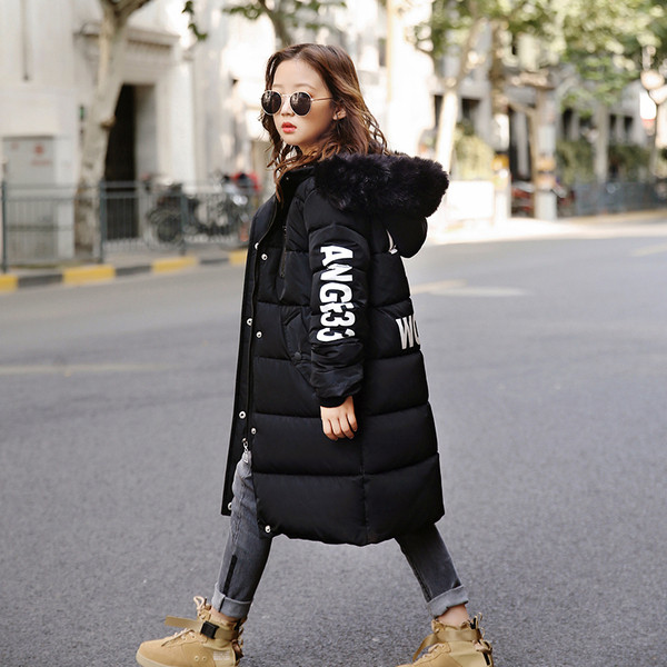 Geaca lunga moderna pentru fete pentru copii in doua culori