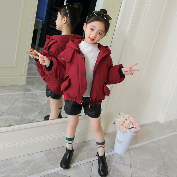 Geaca scurta moderna pentru fete pentru copii in mai multe culori