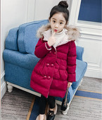 Geaca lunga pentru fete pentru copii in doua culori