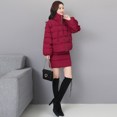 Női téli szett több színben, beleértve a kabátot és a szoknyát