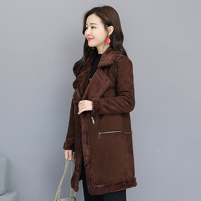 Aktuális női kabát puha béléssel zöld és barna színben