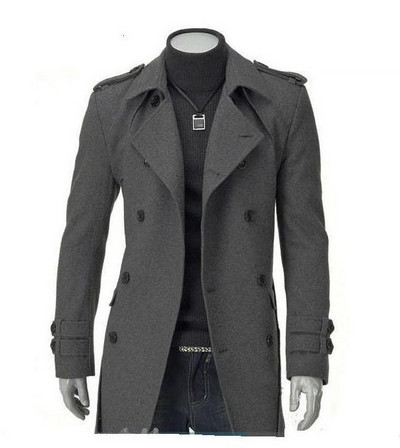 Elegáns férfi kabát fekete és szürke színben