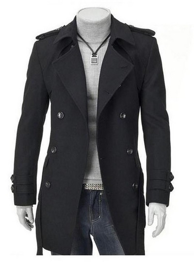 Elegáns férfi kabát fekete és szürke színben