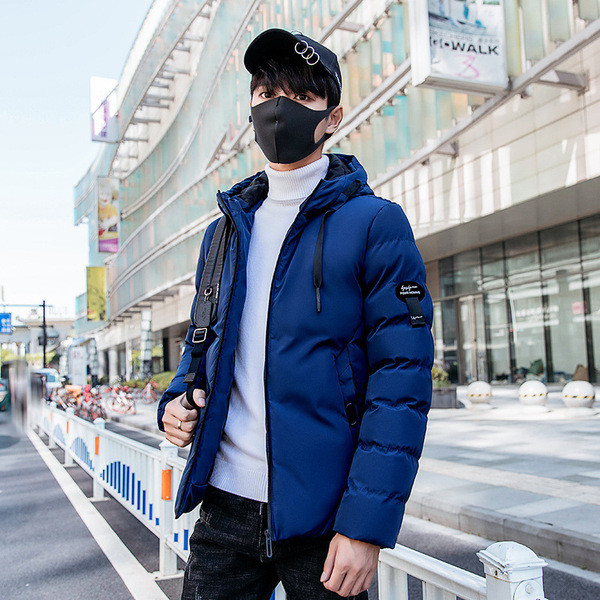 Modern férfi téli kabát kapucnival több színben