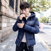 Napi férfi téli kabát fekete és kék színben