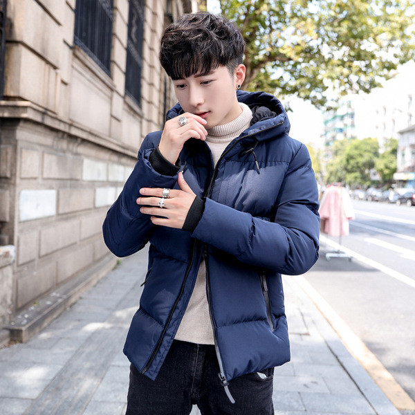 Napi férfi téli kabát fekete és kék színben