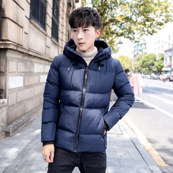 Napi férfi téli kabát fekete és kék színben