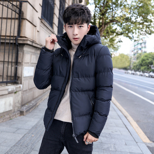 Napi férfi téli kabát fekete és kék színben