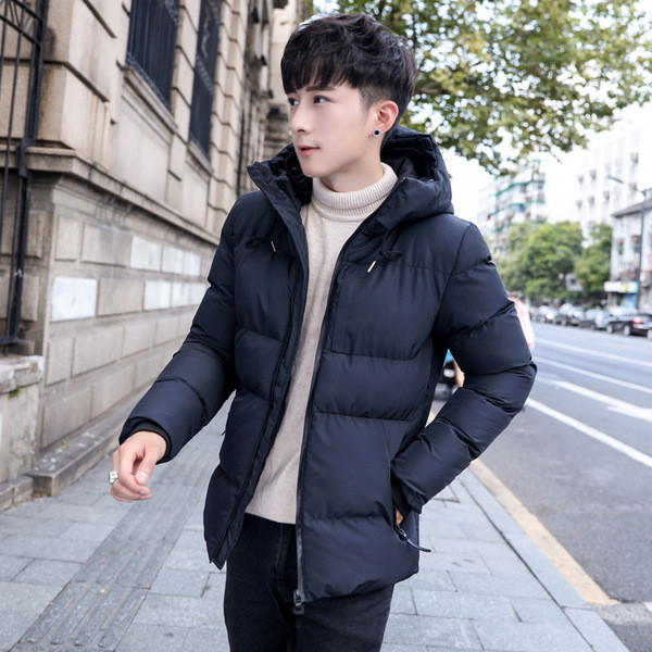 Napi férfi téli kabát fekete és kék színben