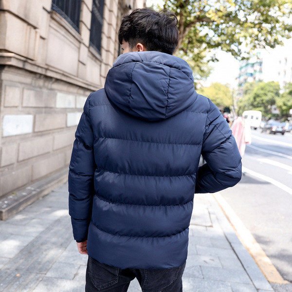 Napi férfi téli kabát fekete és kék színben