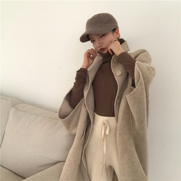 Palton elegant de damă în negru și maro