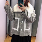 ÚJ egyedi női kabát puha gallérral