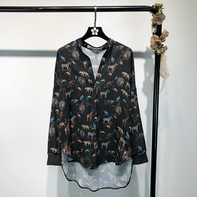 Egyedi, hosszú ujjú női ing fekete színben